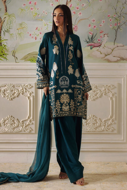 Annus Abrar | Elemental Festive | Qirat (Shirt, Pants and Dupatta) - Ladies Clothes - Maria Faisal