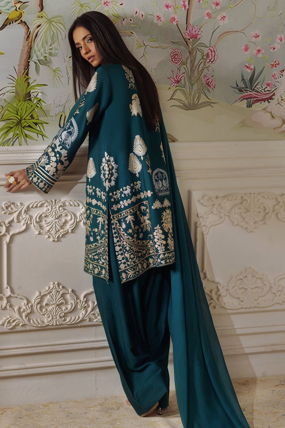 Annus Abrar | Elemental Festive | Qirat (Shirt, Pants and Dupatta) - Ladies Clothes - Maria Faisal