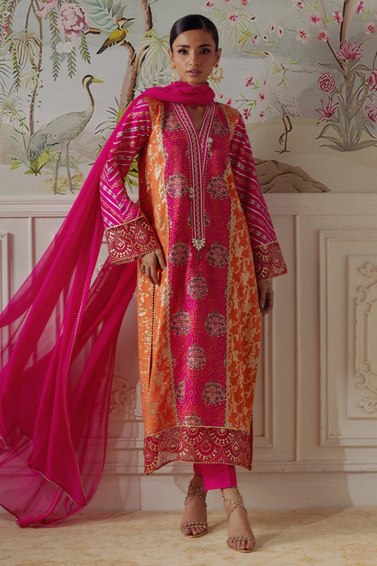 Annus Abrar | Elemental Festive | Rumniya (Shirt, Pants and Dupatta) - Ladies Clothes - Maria Faisal