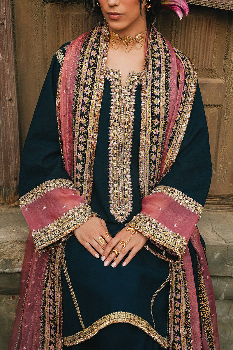 MNR | Farid Manzil Luxury Pret 26 | Neel-e-Ronak - Formal Dress - available at Maria Faisal in UK and USA.