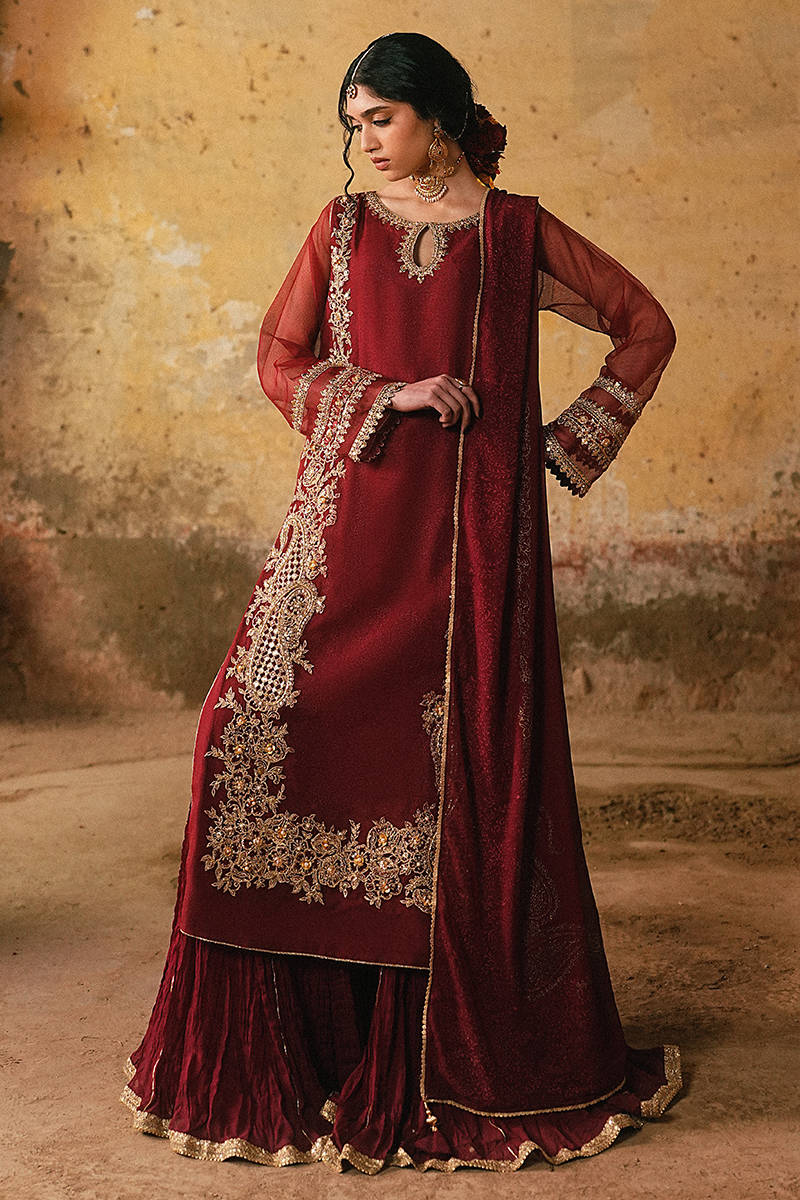 MNR | Farid Manzil Luxury Pret 26 | Surkh-e-Bahar - Formal Dress - available at Maria Faisal in UK and USA.