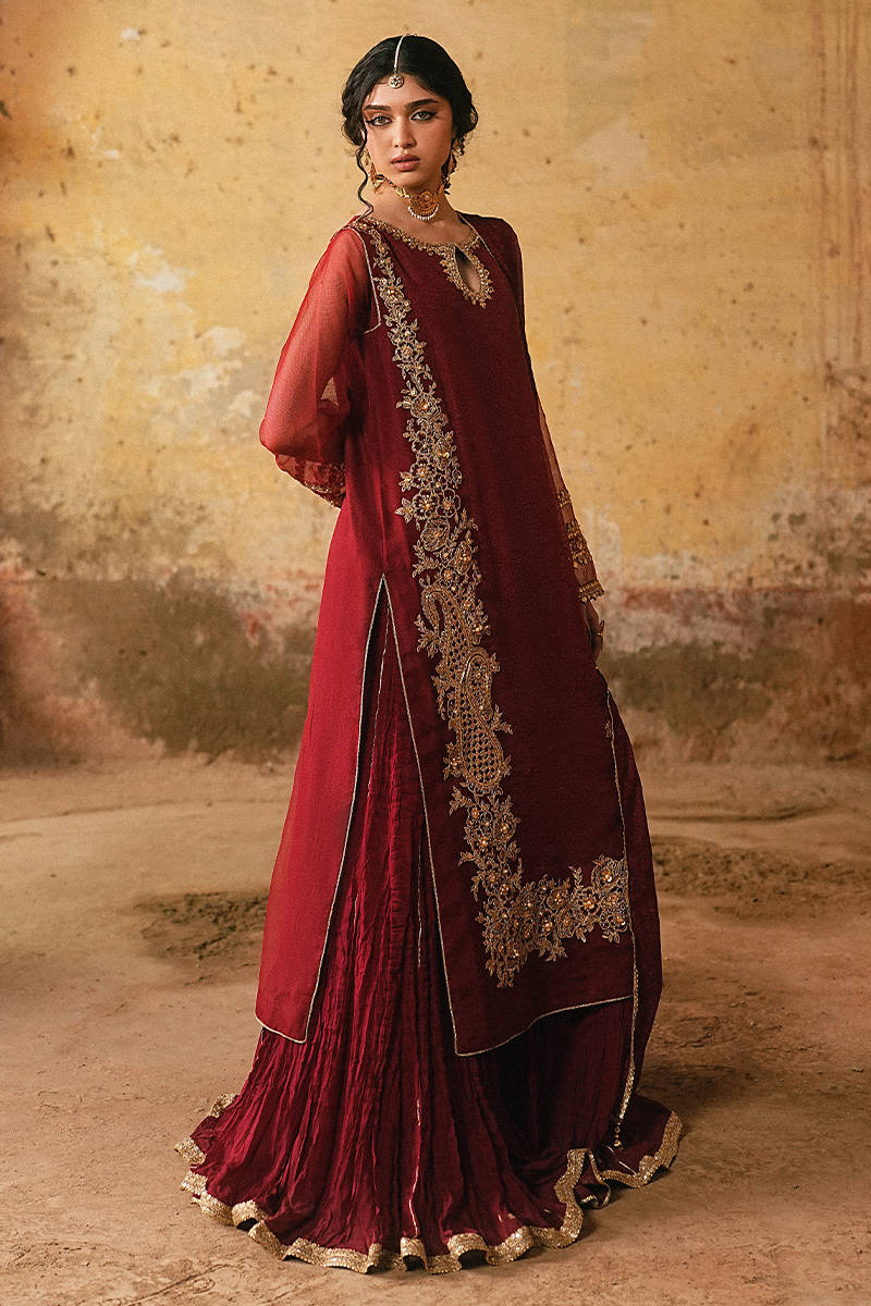 MNR | Farid Manzil Luxury Pret 26 | Surkh-e-Bahar - Formal Dress - available at Maria Faisal in UK and USA.