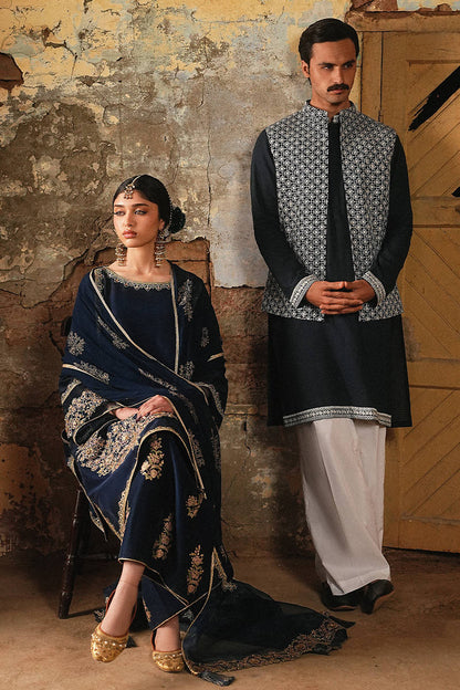 MNR | Farid Manzil Luxury Pret 26 | Mehk-e-Neel - Formal Dress - available at Maria Faisal in UK and USA.