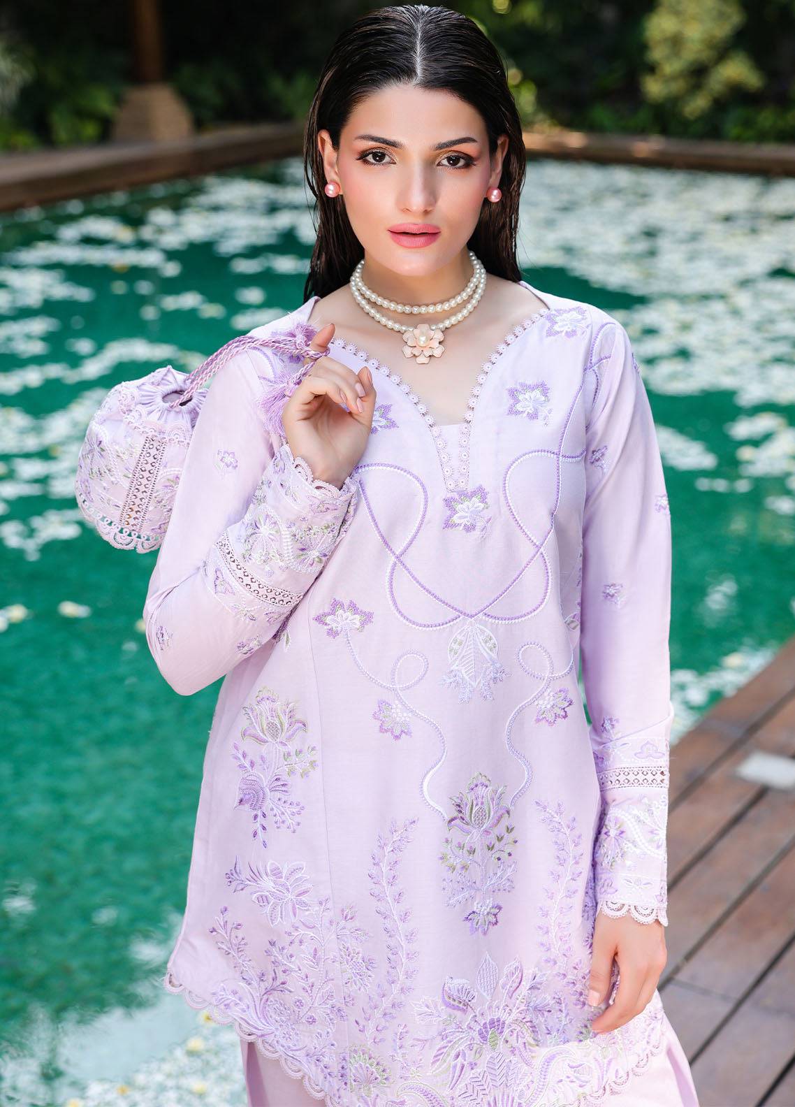 Sahane | Lovent Embroidered Pret 25 | ME23008 Lily by Maria Faisal - Registered Vendor of : Sahane - type : Ladies Clothes - 100% original wedding dresses