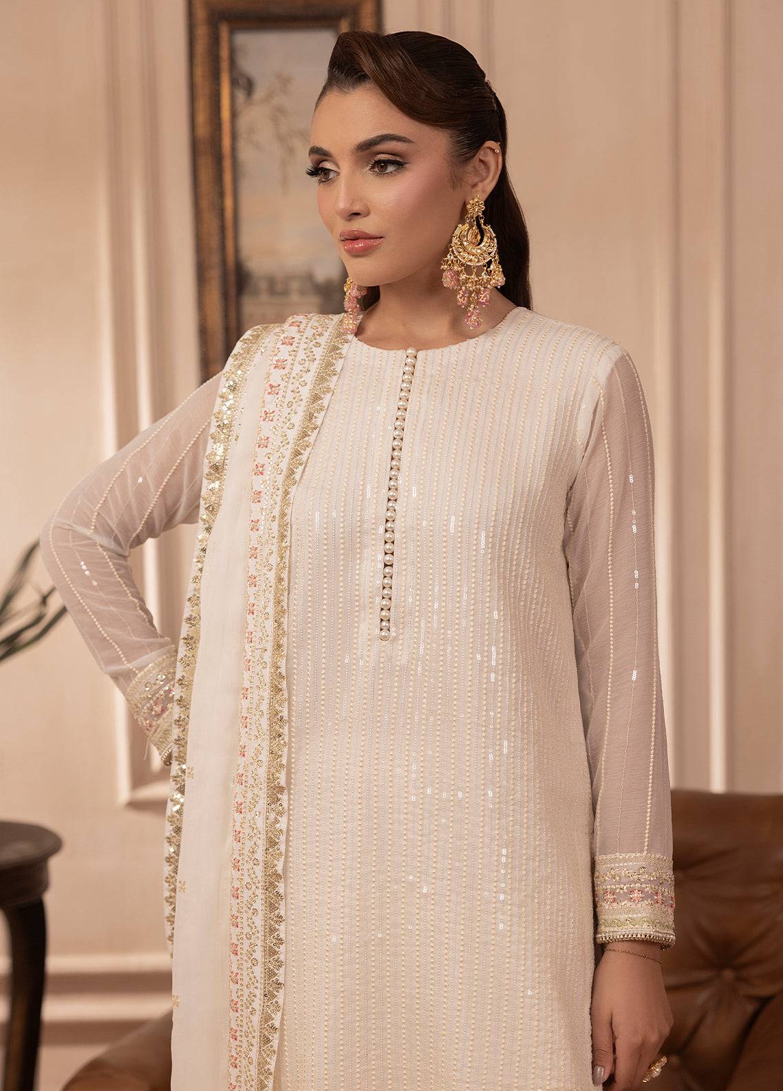 Sahane | Elyssa Festive Chiffon | CT-19005 Perle - ELYSSA by Maria Faisal - Registered Vendor of : Sahane - type : Ladies Clothes - 100% original wedding dresses