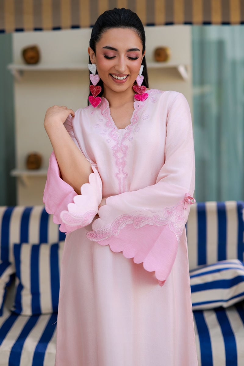 Ansab Jahangir | Summer Kaftans | Rosy - Luxury Dress - available at Maria Faisal in UK and USA.
