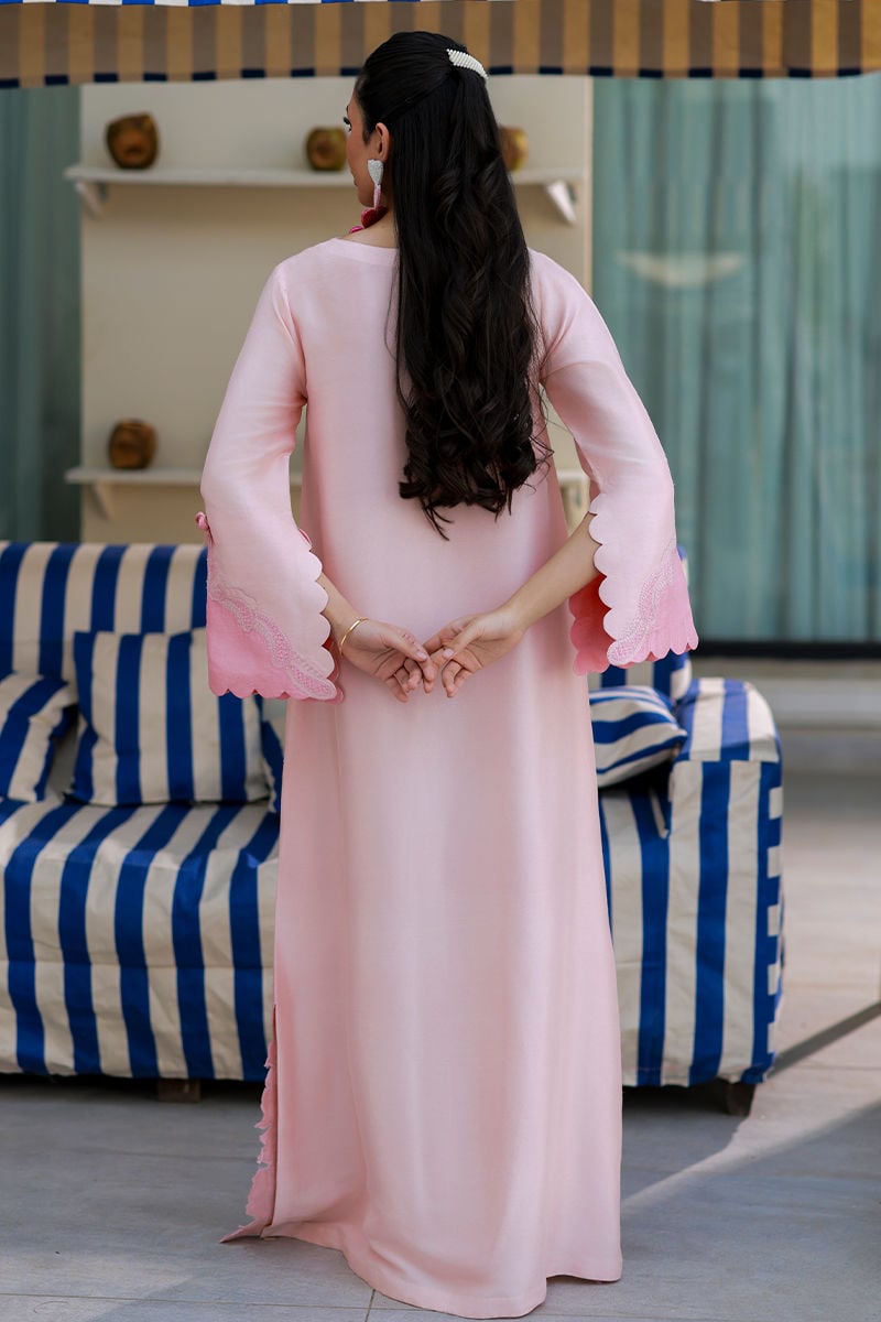 Ansab Jahangir | Summer Kaftans | Rosy - Luxury Dress - available at Maria Faisal in UK and USA.
