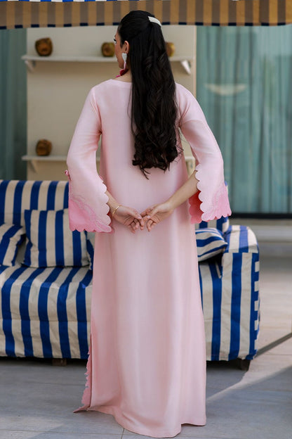 Ansab Jahangir | Summer Kaftans | Rosy - Luxury Dress - available at Maria Faisal in UK and USA.