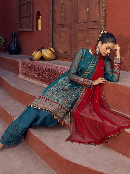 Salitex | Signature Festive Chiffon | JI021 by Maria Faisal - Registered Vendor of : Salitex - type : Ladies Clothes - 100% original wedding dresses