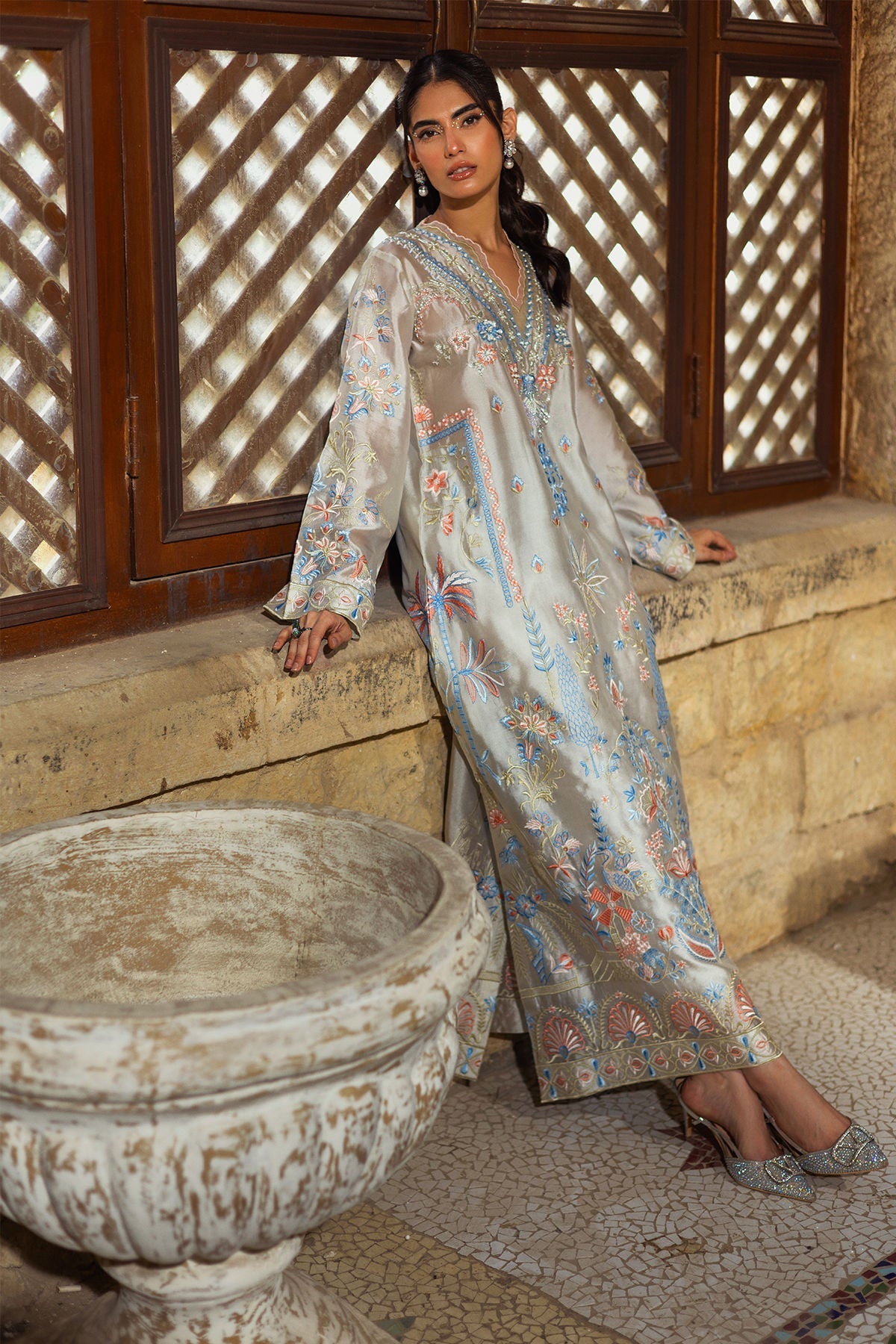 Annus Abrar | Leah Luxury Pret | Bisha Kaftaan - Formal Dress - available at Maria Faisal in UK and USA.