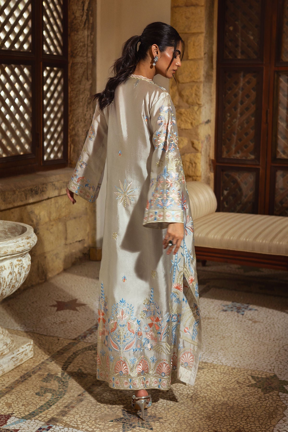 Annus Abrar | Leah Luxury Pret | Bisha Kaftaan - Formal Dress - available at Maria Faisal in UK and USA.