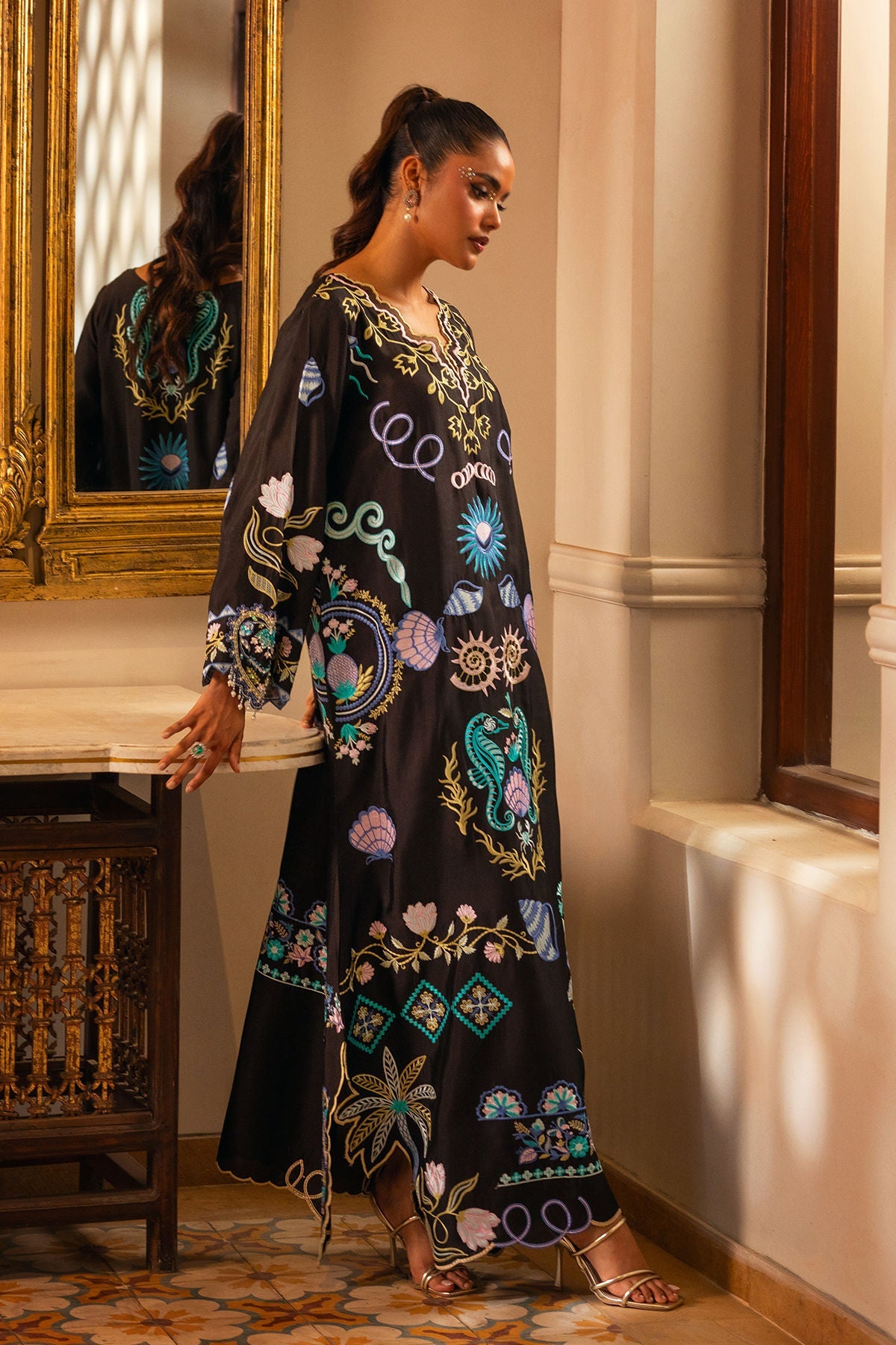 Annus Abrar | Leah Luxury Pret |Kayla Kaftan - Formal Dress - available at Maria Faisal in UK and USA.