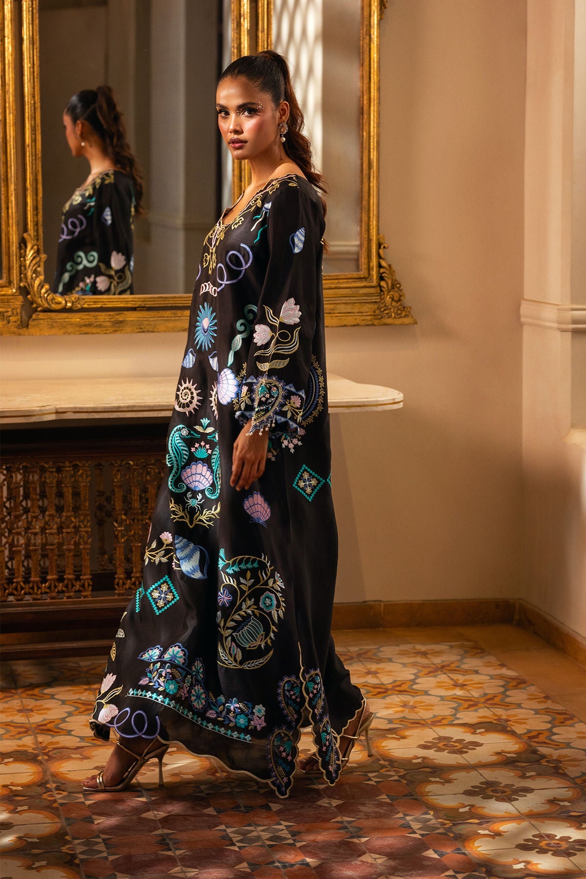 Annus Abrar | Leah Luxury Pret |Kayla Kaftan - Formal Dress - available at Maria Faisal in UK and USA.