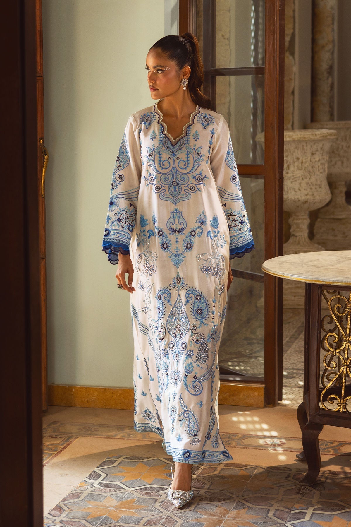 Annus Abrar | Leah Luxury Pret |Sol Kaftaan - Formal Dress - available at Maria Faisal in UK and USA.