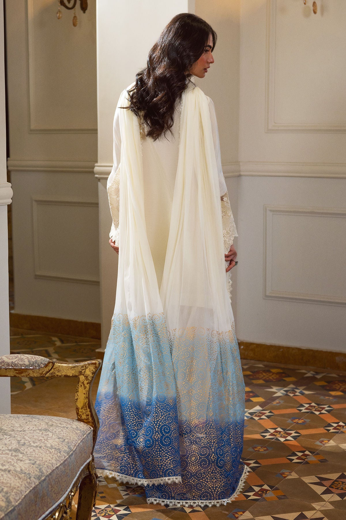 Annus Abrar | Elemental Basics |Shiba - Luxury Dress - available at Maria Faisal in UK and USA.