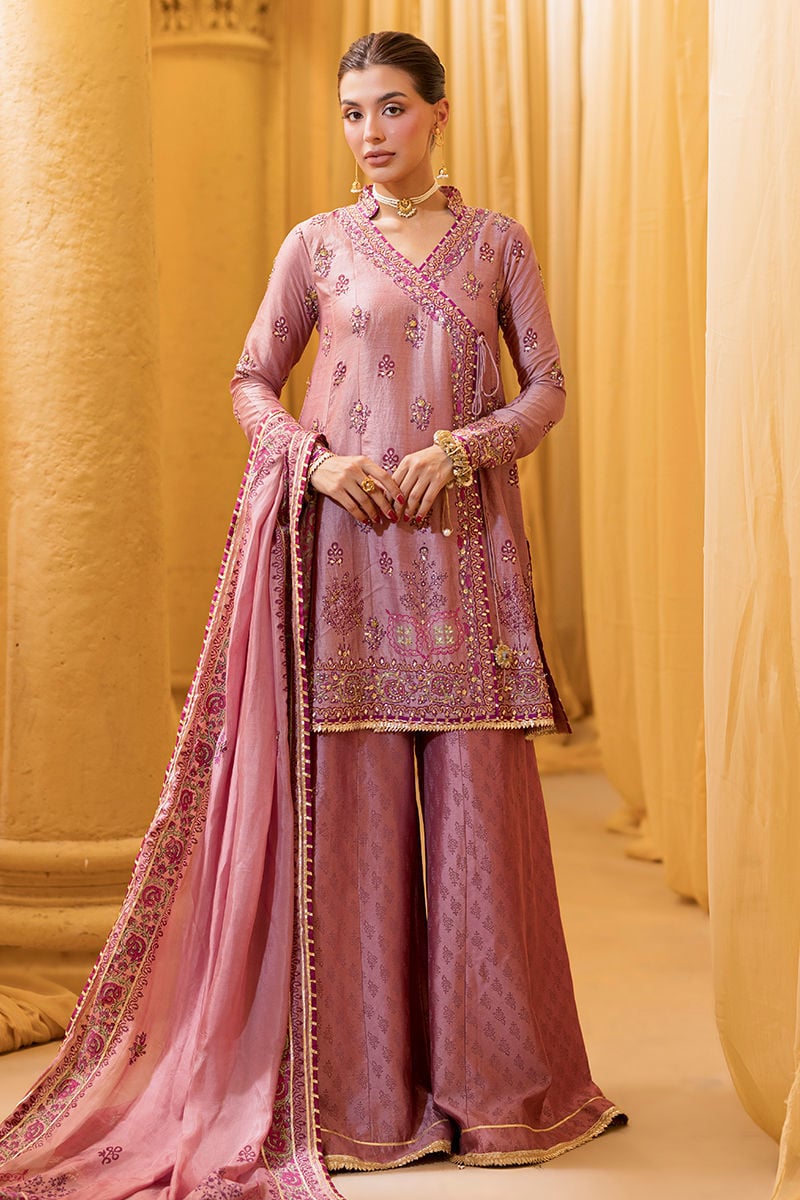Ansab Jahangir | Artisan Prints 26 | Dust Rose - Formal Dress - available at Maria Faisal in UK and USA.