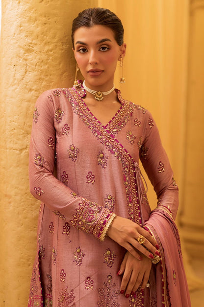 Ansab Jahangir | Artisan Prints 26 | Dust Rose - Formal Dress - available at Maria Faisal in UK and USA.