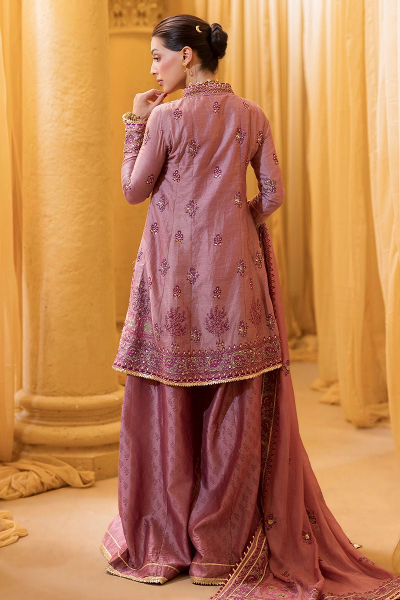 Ansab Jahangir | Artisan Prints 26 | Dust Rose - Formal Dress - available at Maria Faisal in UK and USA.