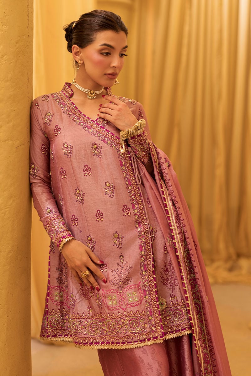 Ansab Jahangir | Artisan Prints 26 | Dust Rose - Formal Dress - available at Maria Faisal in UK and USA.