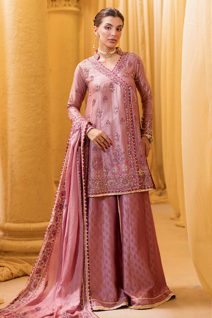 Ansab Jahangir | Artisan Prints 26 | Dust Rose - Formal Dress - available at Maria Faisal in UK and USA.