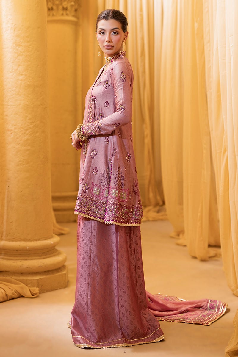 Ansab Jahangir | Artisan Prints 26 | Dust Rose - Formal Dress - available at Maria Faisal in UK and USA.