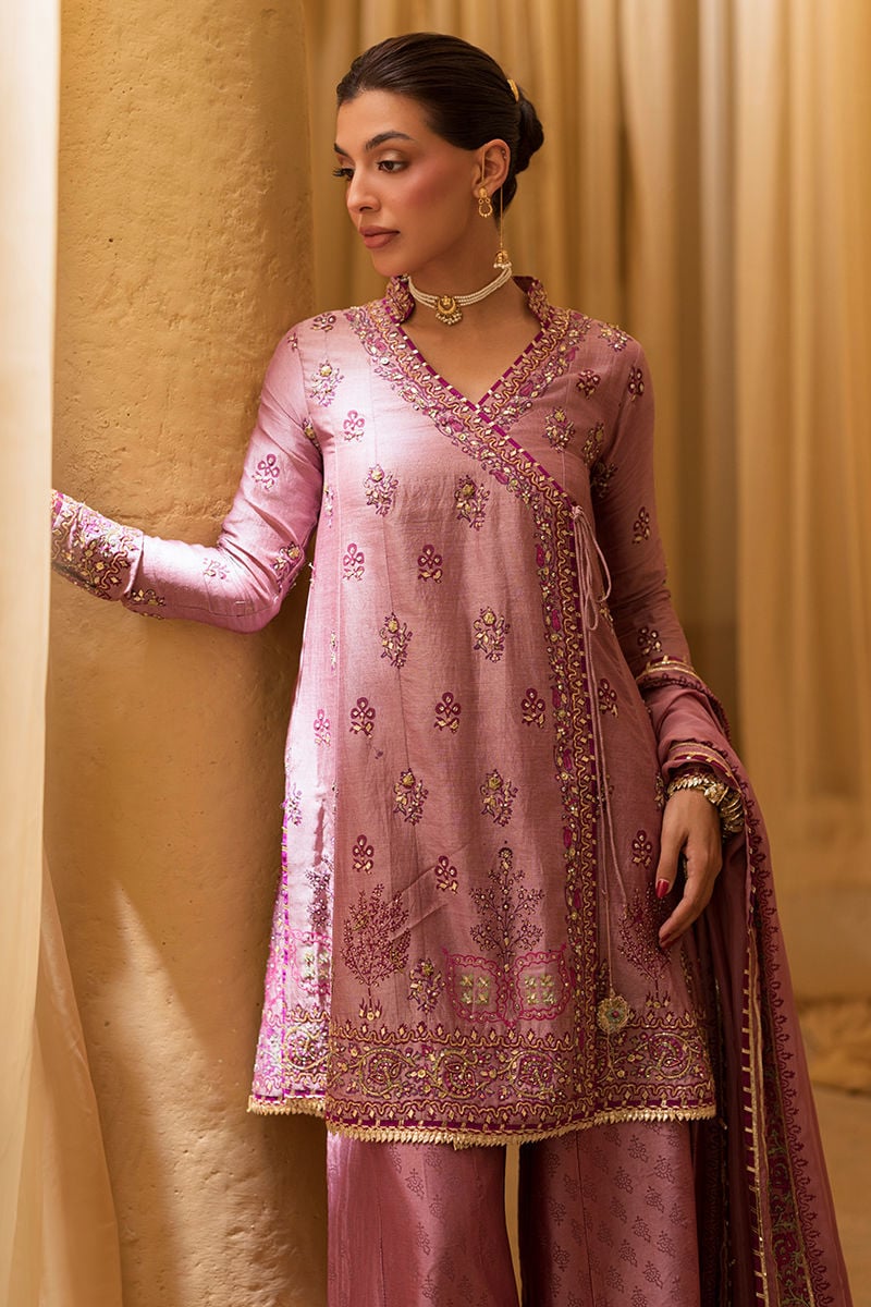 Ansab Jahangir | Artisan Prints 26 | Dust Rose - Formal Dress - available at Maria Faisal in UK and USA.