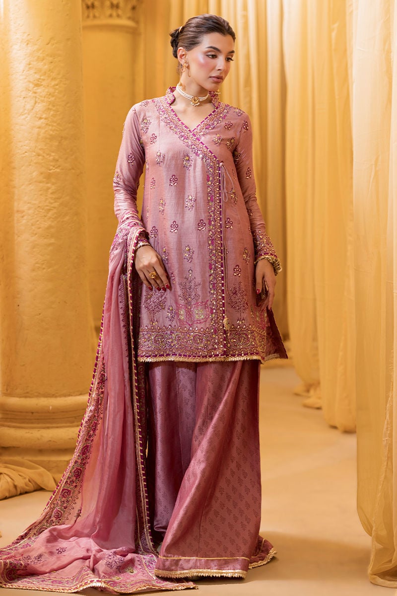Ansab Jahangir | Artisan Prints 26 | Dust Rose - Formal Dress - available at Maria Faisal in UK and USA.