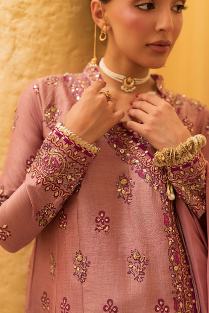 Ansab Jahangir | Artisan Prints 26 | Dust Rose - Formal Dress - available at Maria Faisal in UK and USA.