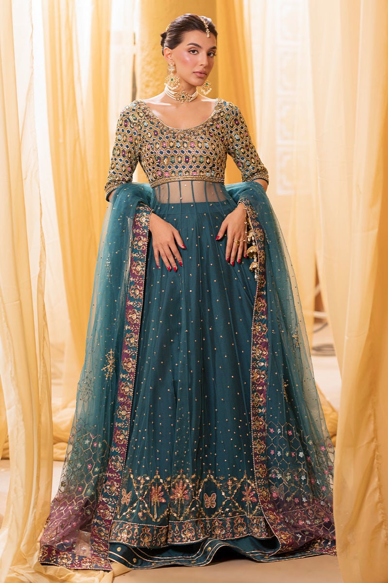 Ansab Jahangir | Artisan Prints 26 | Lapis - Formal Dress - available at Maria Faisal in UK and USA.