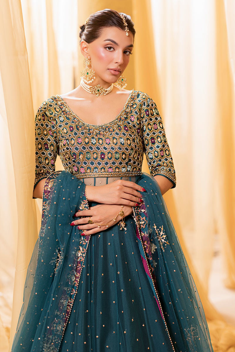 Ansab Jahangir | Artisan Prints 26 | Lapis - Formal Dress - available at Maria Faisal in UK and USA.