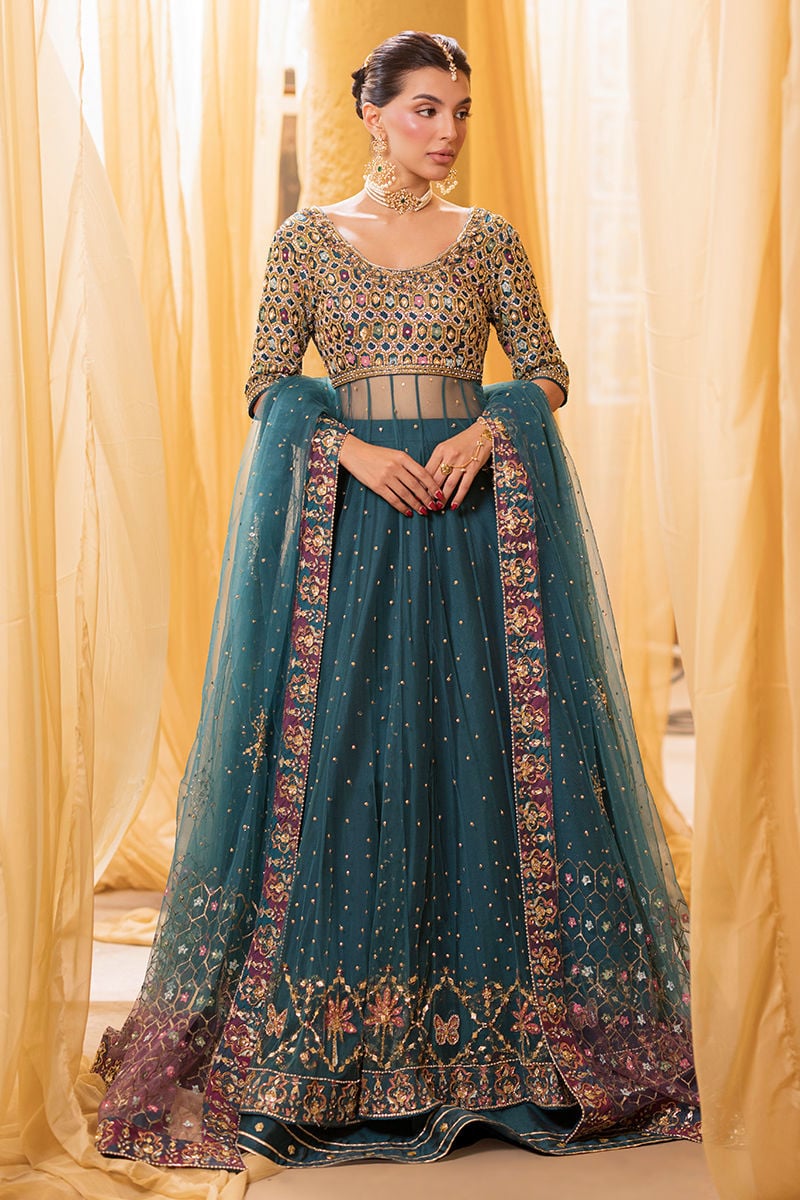 Ansab Jahangir | Artisan Prints 26 | Lapis - Formal Dress - available at Maria Faisal in UK and USA.