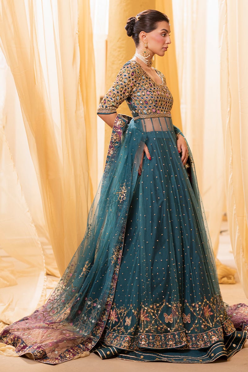 Ansab Jahangir | Artisan Prints 26 | Lapis - Formal Dress - available at Maria Faisal in UK and USA.