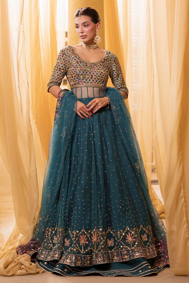 Ansab Jahangir | Artisan Prints 26 | Lapis - Formal Dress - available at Maria Faisal in UK and USA.