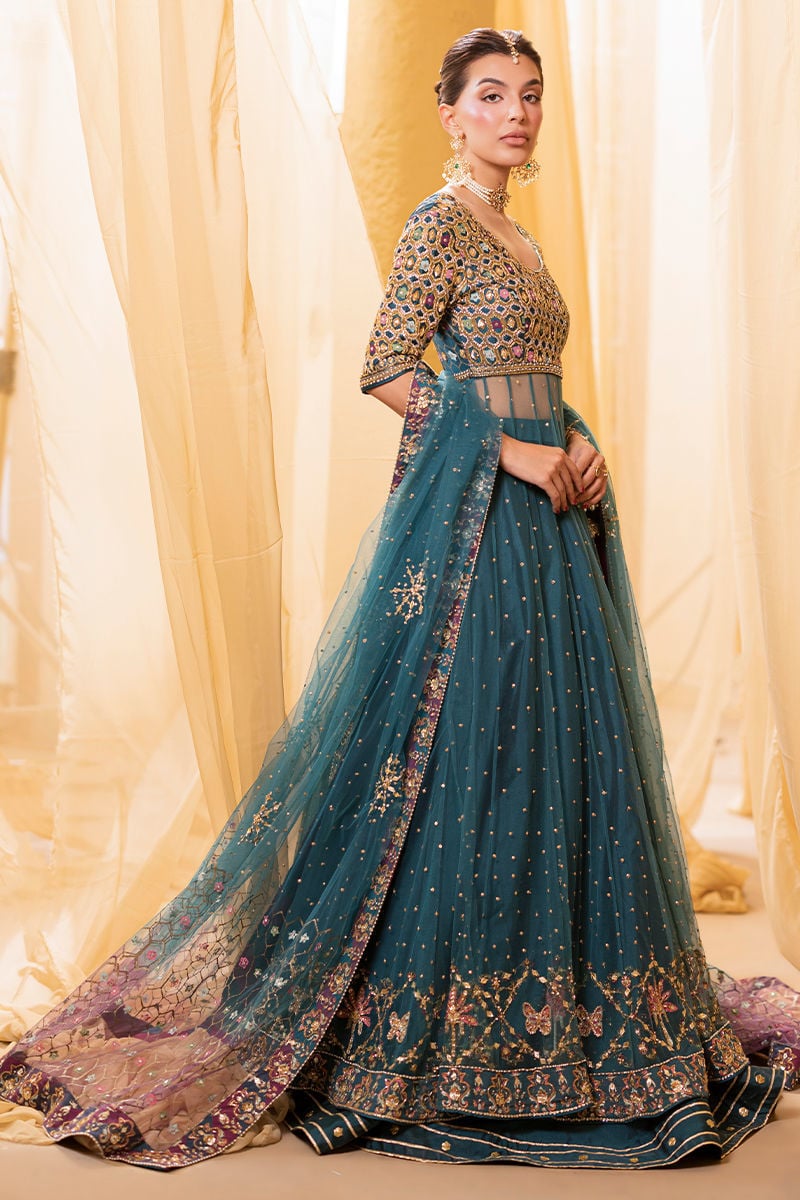 Ansab Jahangir | Artisan Prints 26 | Lapis - Formal Dress - available at Maria Faisal in UK and USA.