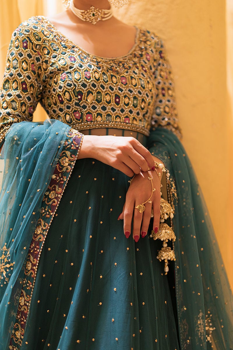 Ansab Jahangir | Artisan Prints 26 | Lapis - Formal Dress - available at Maria Faisal in UK and USA.