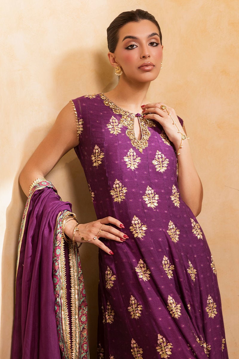Ansab Jahangir | Artisan Prints 26 | Mulberry - Formal Dress - available at Maria Faisal in UK and USA.