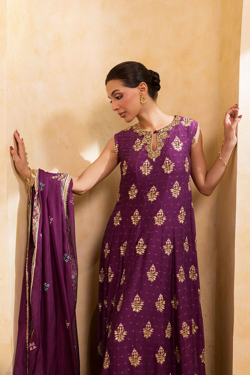 Ansab Jahangir | Artisan Prints 26 | Mulberry - Formal Dress - available at Maria Faisal in UK and USA.