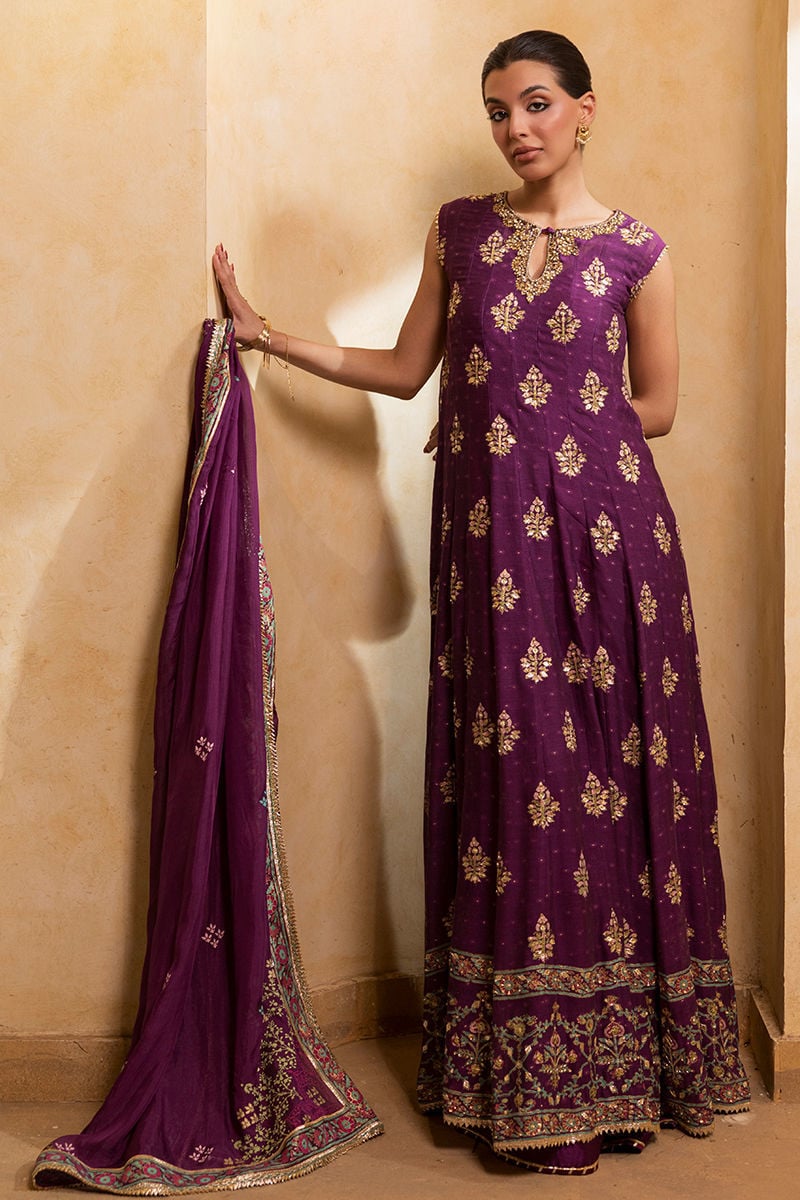 Ansab Jahangir | Artisan Prints 26 | Mulberry - Formal Dress - available at Maria Faisal in UK and USA.