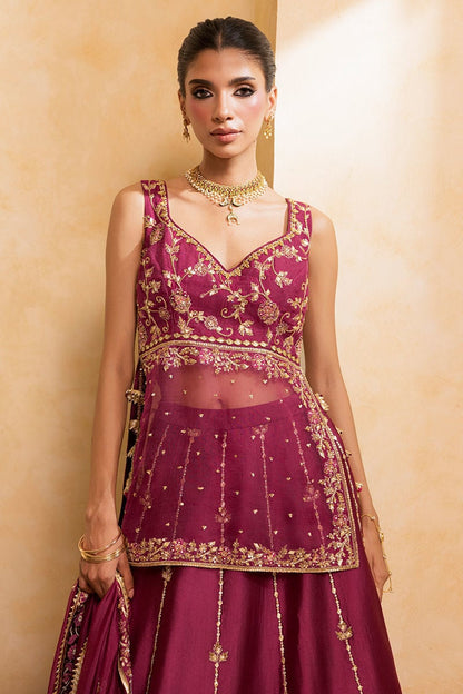 Ansab Jahangir | Artisan Prints 26 |Berry Velour - Formal Dress - available at Maria Faisal in UK and USA.