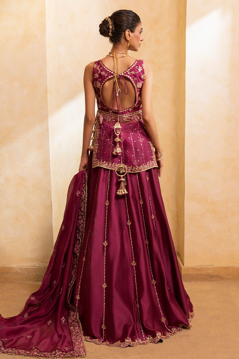 Ansab Jahangir | Artisan Prints 26 |Berry Velour - Formal Dress - available at Maria Faisal in UK and USA.