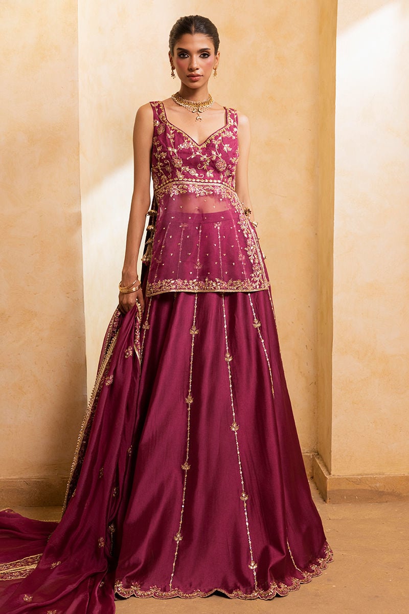 Ansab Jahangir | Artisan Prints 26 |Berry Velour - Formal Dress - available at Maria Faisal in UK and USA.