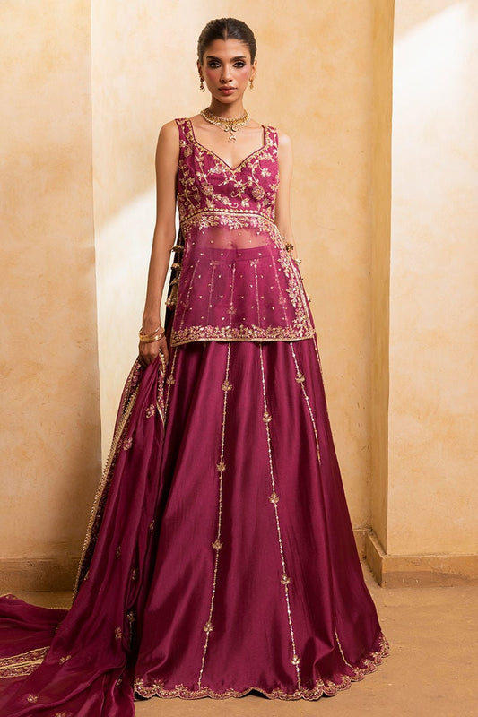 Ansab Jahangir | Artisan Prints 26 |Berry Velour - Formal Dress - available at Maria Faisal in UK and USA.