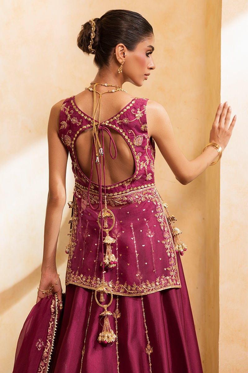 Ansab Jahangir | Artisan Prints 26 |Berry Velour - Formal Dress - available at Maria Faisal in UK and USA.