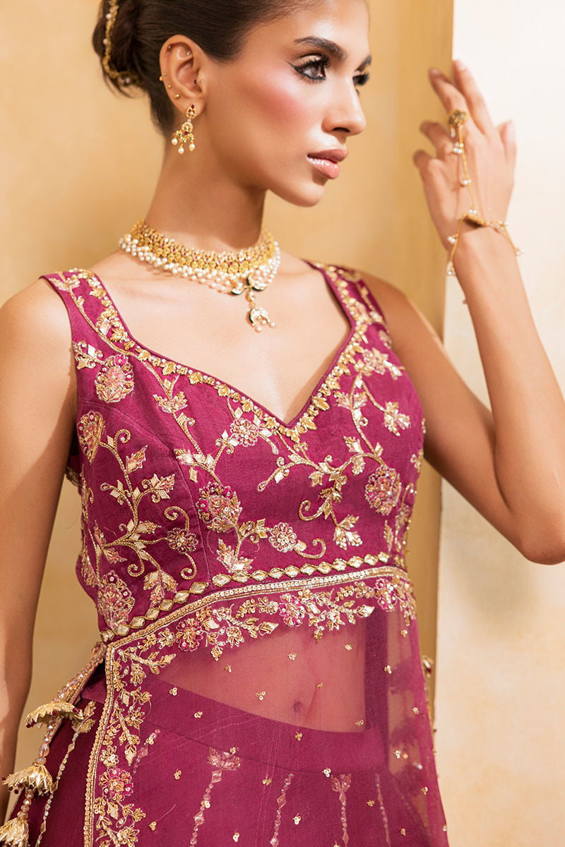 Ansab Jahangir | Artisan Prints 26 |Berry Velour - Formal Dress - available at Maria Faisal in UK and USA.