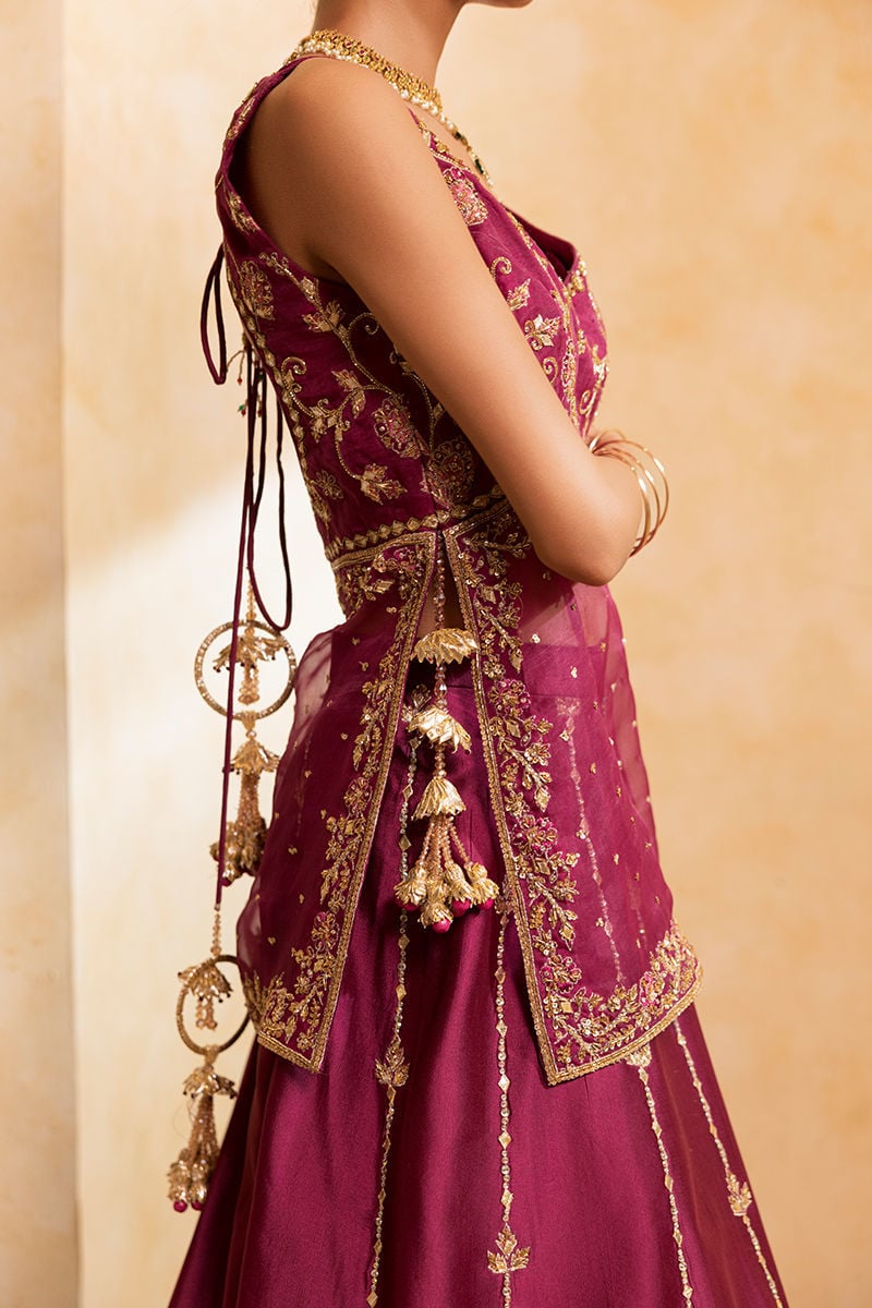 Ansab Jahangir | Artisan Prints 26 |Berry Velour - Formal Dress - available at Maria Faisal in UK and USA.