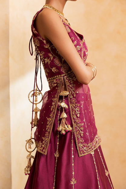 Ansab Jahangir | Artisan Prints 26 |Berry Velour - Formal Dress - available at Maria Faisal in UK and USA.