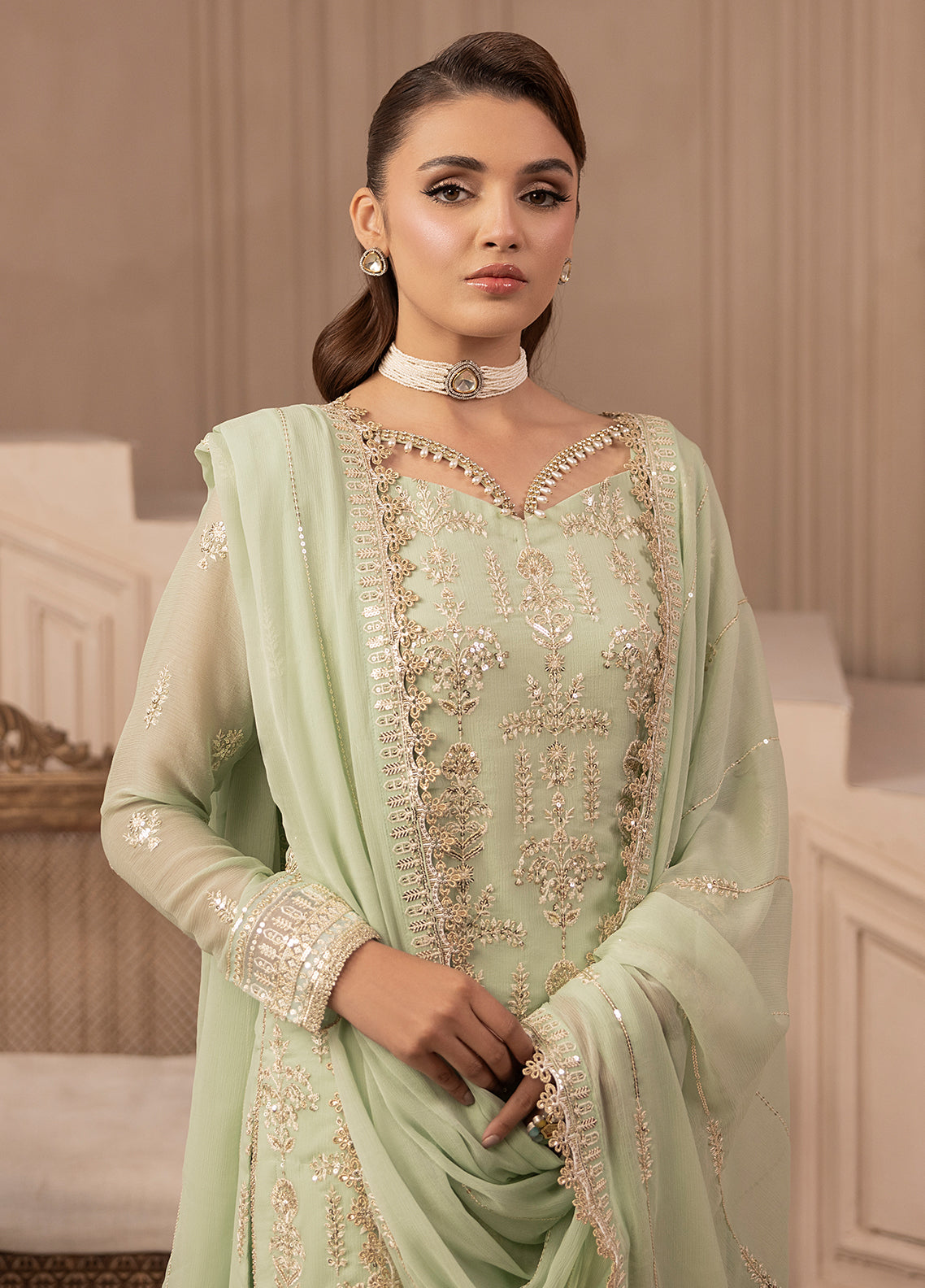 Sahane | Elyssa Festive Chiffon | CT-19004 Emera - ELYSSA by Maria Faisal - Registered Vendor of : Sahane - type : Ladies Clothes - 100% original wedding dresses