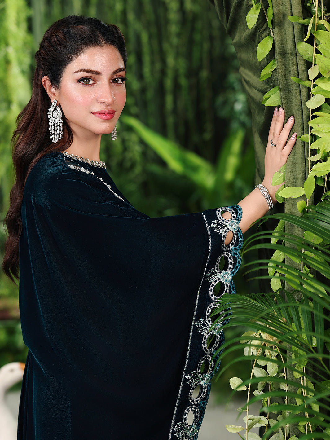 Ain | Twilight The Velvet Edit | AN-183 - Luxury Dress - available at Maria Faisal in UK and USA.