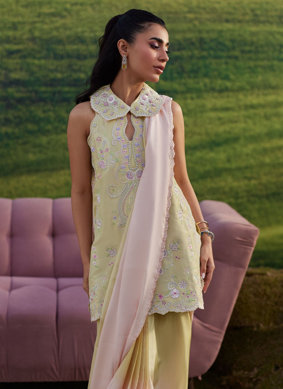 Farah Talib Aziz | Luna Eid 26 | Esma Sari - Luxury Dress - available at Maria Faisal in UK and USA.