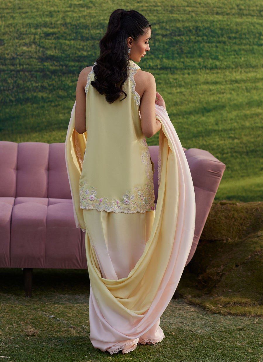 Farah Talib Aziz | Luna Eid 26 | Esma Sari - Luxury Dress - available at Maria Faisal in UK and USA.